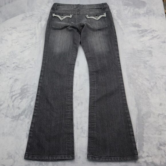 Farlow Jeans Pants Womens 9 Black Denim Flat Front Bootcut Pockets Jeans - Picture 7 of 16